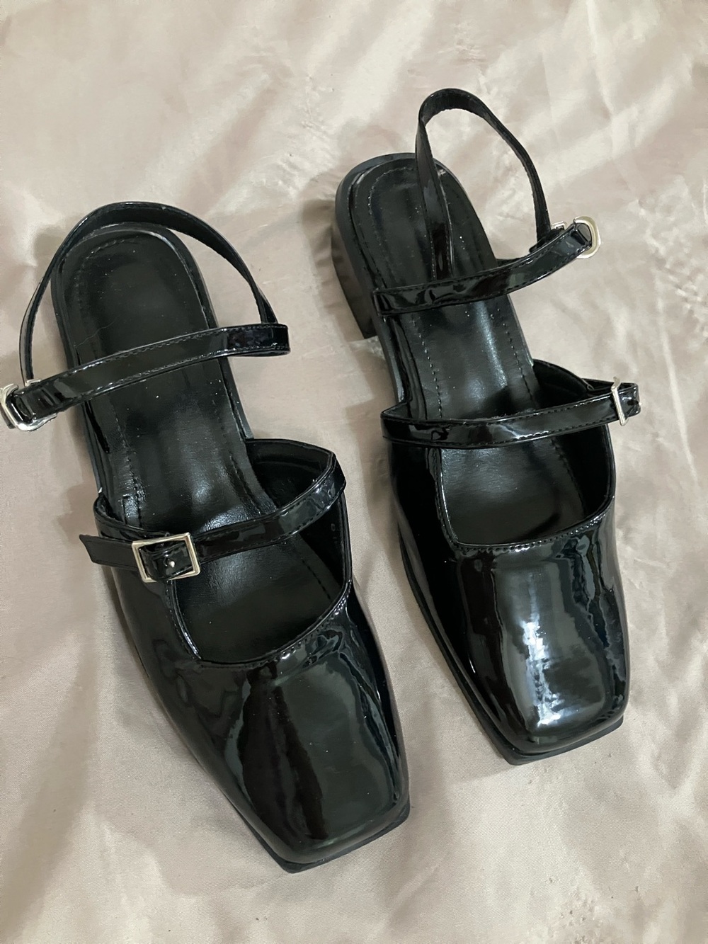 Women’s Black Patent Mary Jane Slingback Flats